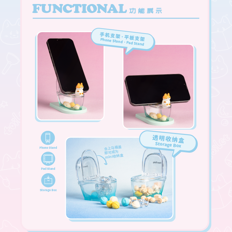 Pupu Cat Toilet Phone Stand Blind Box
