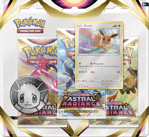 Pokemon TCG - Sword & Shield - Astral Radiance - Eevee - 3 Pack Blister
