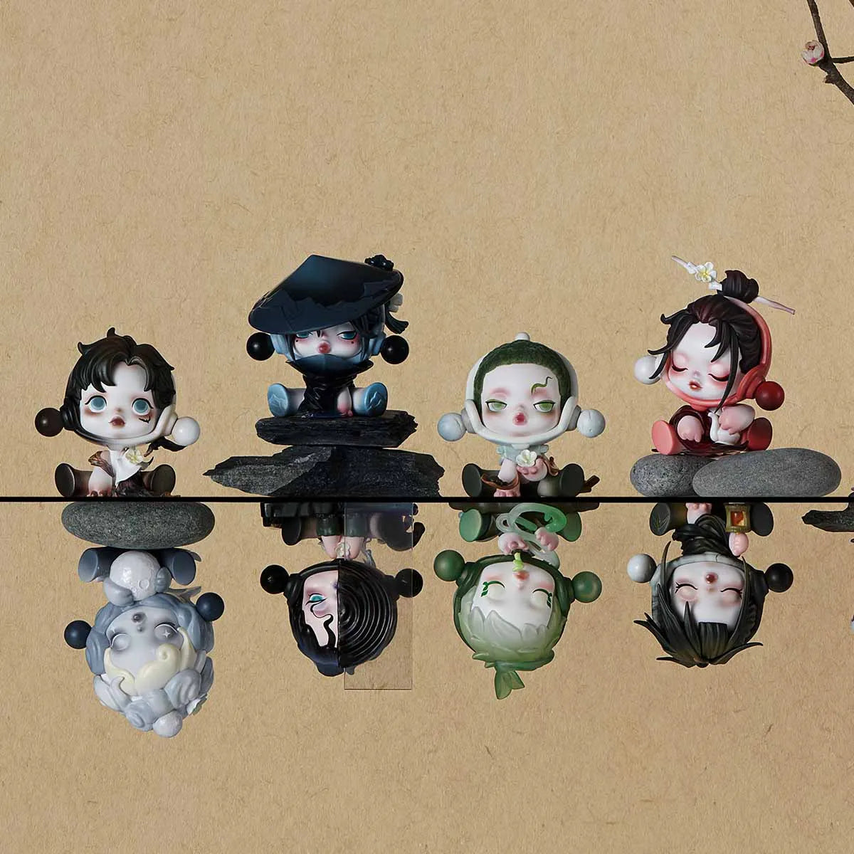 SKULLPANDA Ink Plum Blossom Series Figures