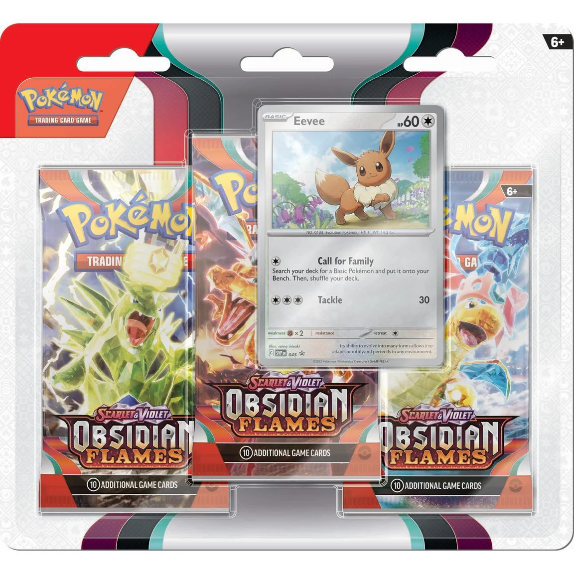 Pokemon TCG - Scarlet & Violet - Obsidian Flames - Eevee - 3 Pack Blister