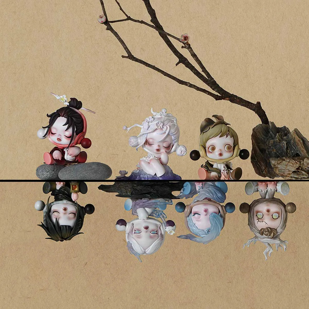 SKULLPANDA Ink Plum Blossom Series Figures