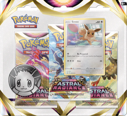Pokemon TCG - Sword & Shield - Astral Radiance - Eevee - 3 Pack Blister