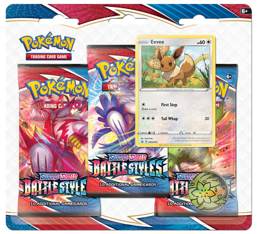 Pokemon TCG - Sword & Shield - Battle Styles - Eevee - 3 Pack Blister