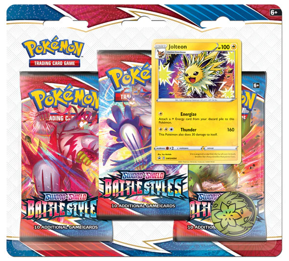 Pokemon TCG - Sword & Shield - Battle Styles - Jolteon - 3 Pack Blister
