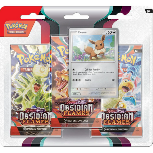 Pokemon TCG - Scarlet & Violet - Obsidian Flames - Eevee - 3 Pack Blister