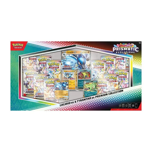 Pokemon TCG - Scarlet and Violet - Prismatic Evolutions - Lucario ex & Tyranitar ex Premium Collection