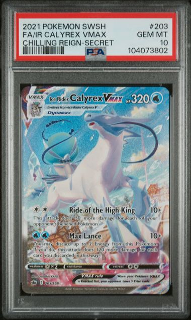 PSA 10 - Chilling Reign - Ice Rider Calyrex VMAX #203