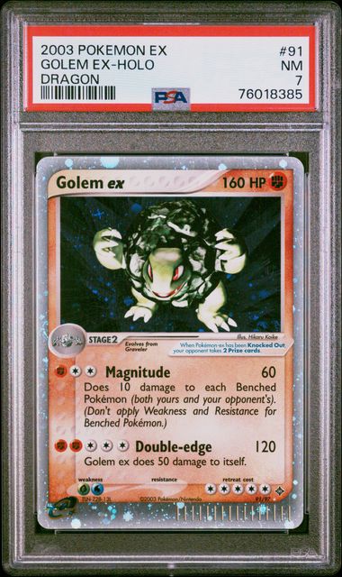 PSA 7 - Pokemon EX Dragon - Golem EX Holo #91