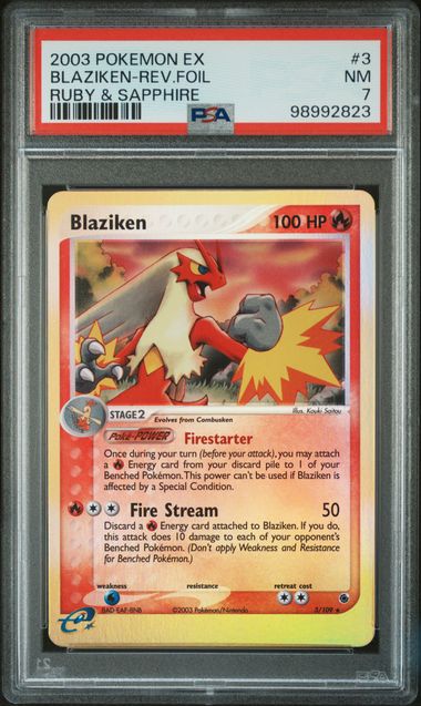 PSA 7 - Ruby & Sapphire - Blaziken Reverse Foil - #3