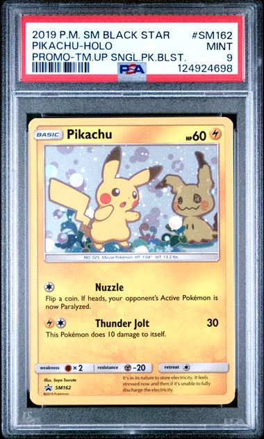 PSA 9 - Black Star Promo - Pikachu #SM162