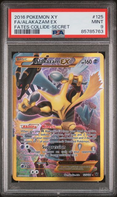 PSA 9 - Fates Collide - Alakazam EX #125